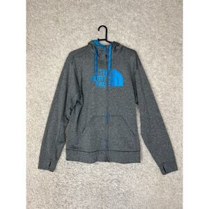 The North Face Hoodie Sweatshirt Mens Medium Gray Full Zip Pockets Outdoor